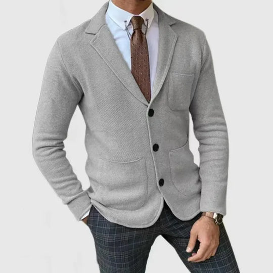 Herren Strickblazer Mit Klassischem Design