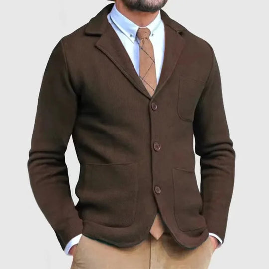 Herren Strickblazer Mit Klassischem Design