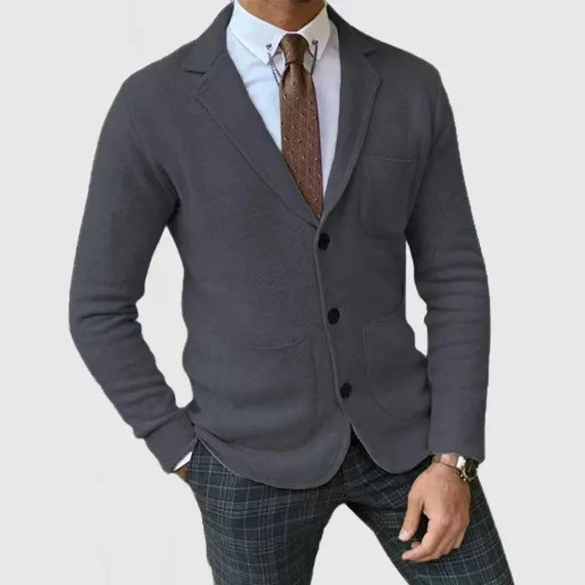 Herren Strickblazer Mit Klassischem Design