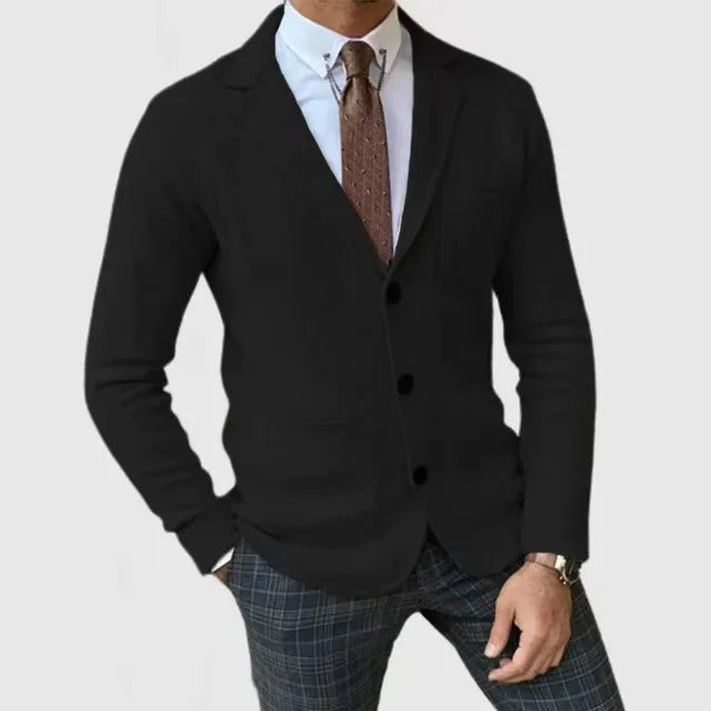 Herren Strickblazer Mit Klassischem Design