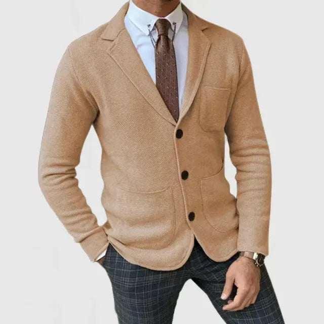 Herren Strickblazer Mit Klassischem Design