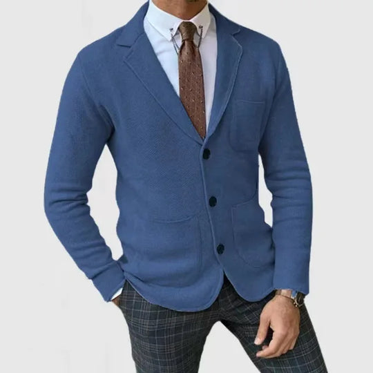 Herren Strickblazer Mit Klassischem Design