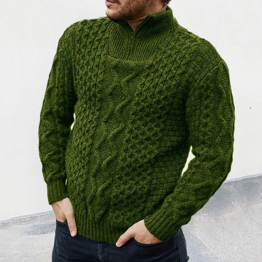 Herren Strickpullover Mit Half Zip Kragen