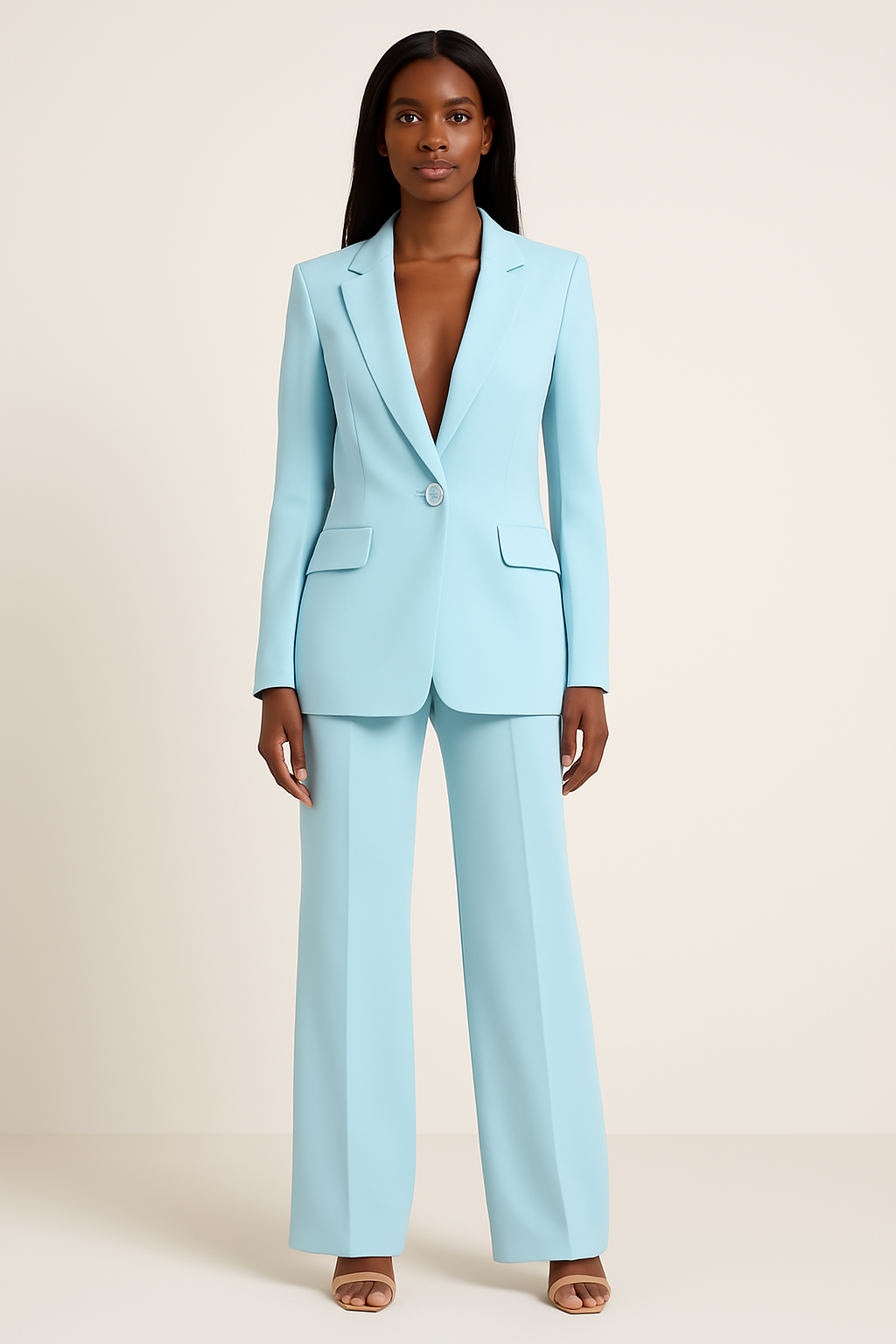 Damen Blazer Hosen Set Mit Klassischem Design