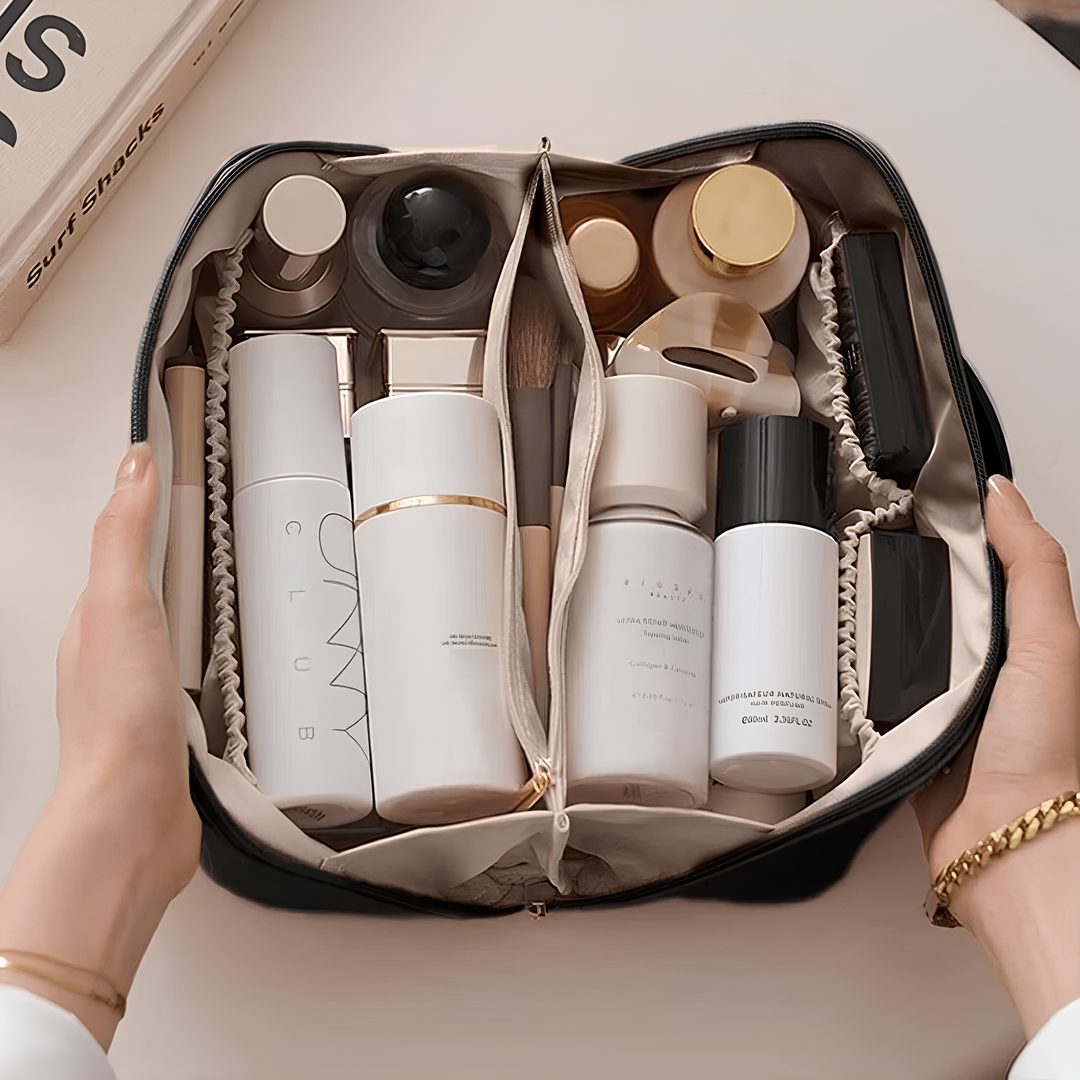 Praktische Make-up-Tasche mit Fächern für Damen