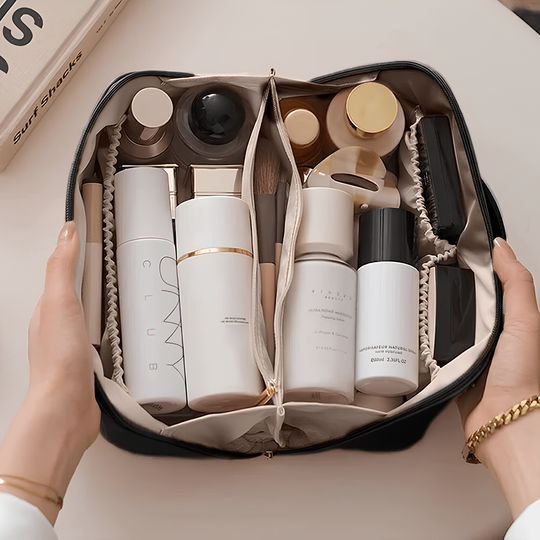 Praktische Make-up-Tasche mit Fächern für Damen