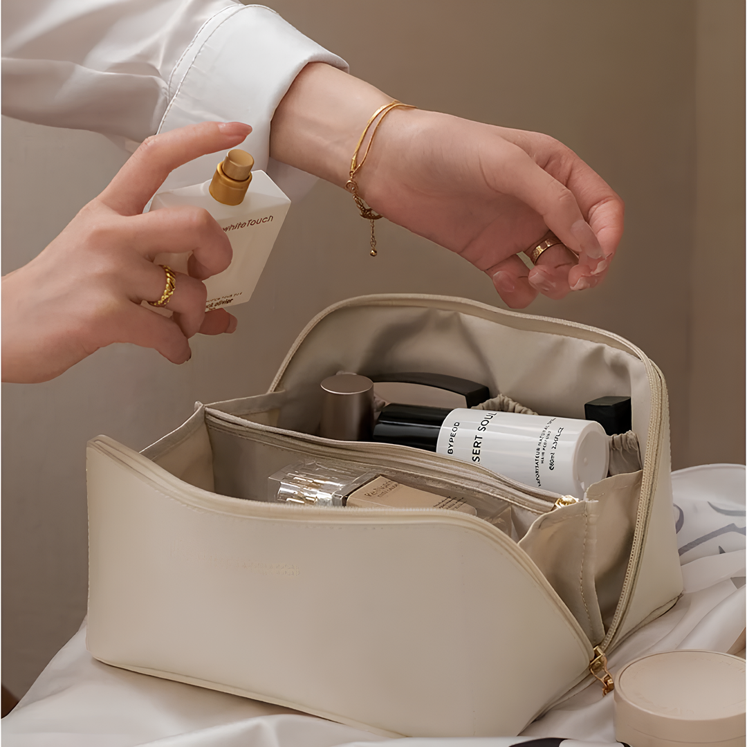 Praktische Make-up-Tasche mit Fächern für Damen