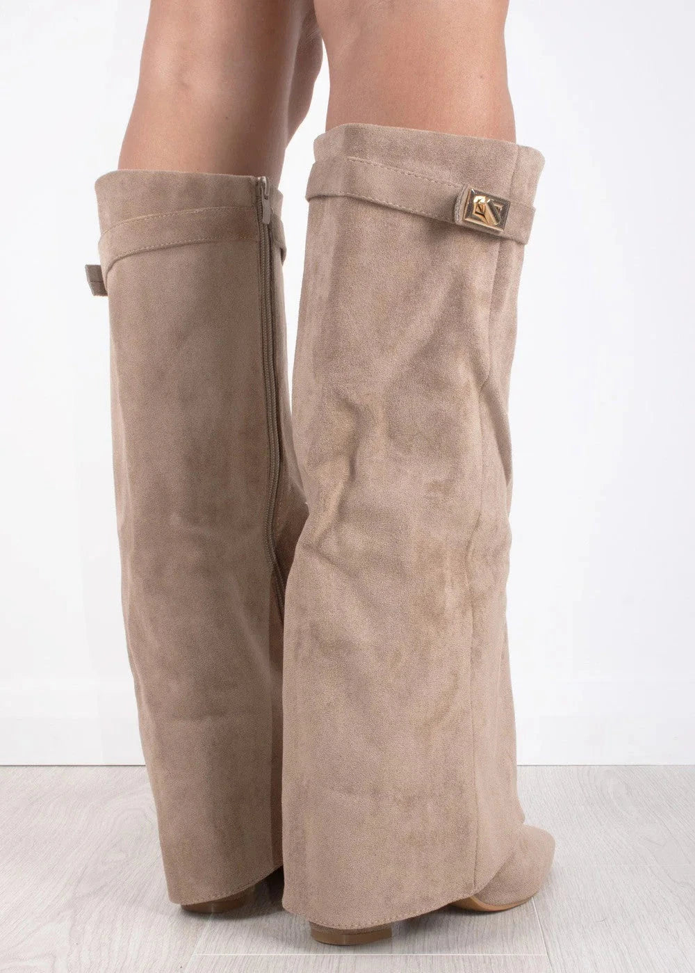 Damen Ankle Boots Mit Blockabsatz Und Reißverschluss