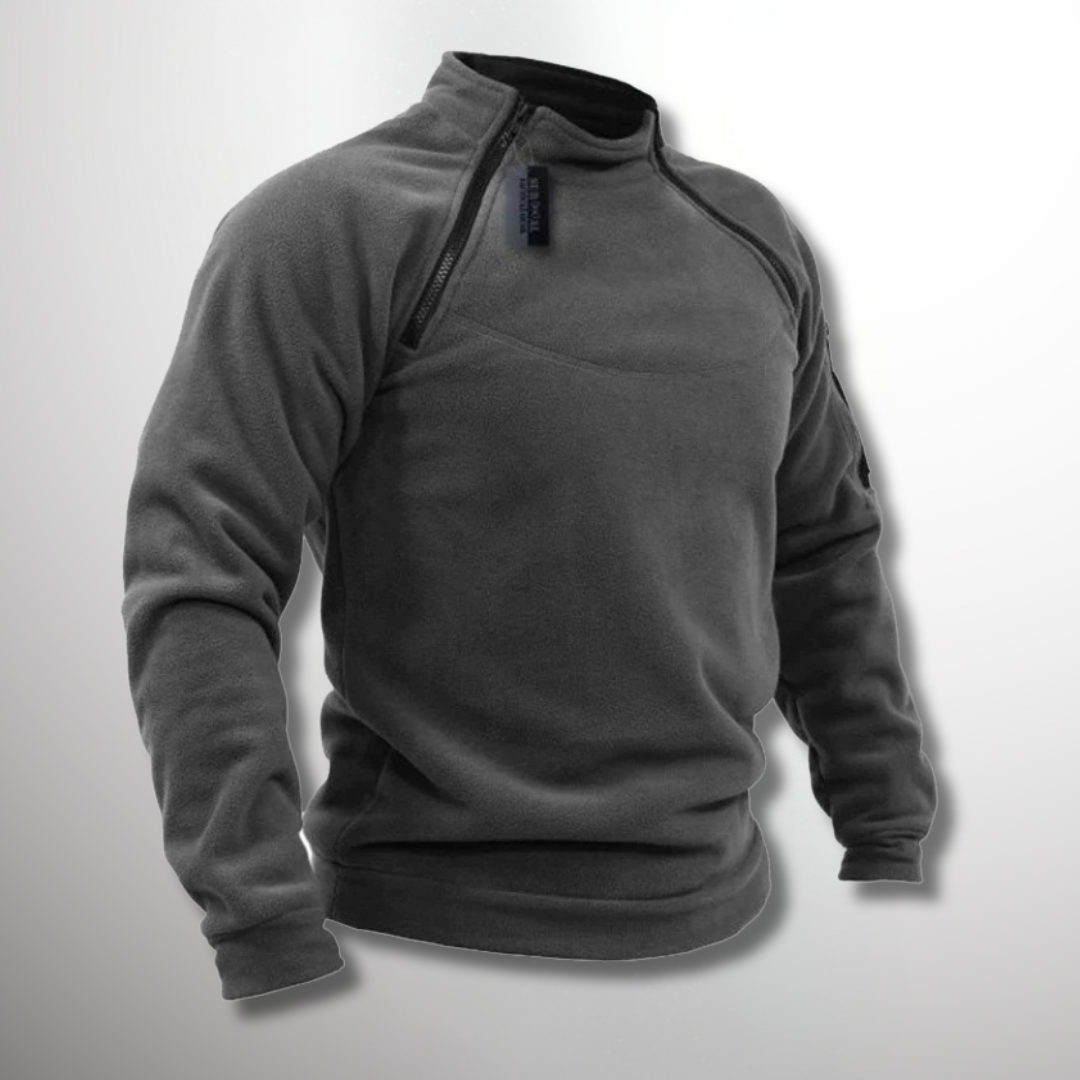 Herren Fleece Pullover Mit Stehkragen Und Taschen