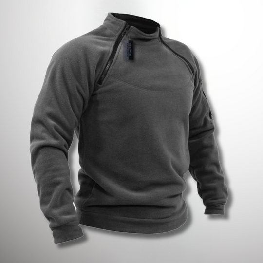 Herren Fleece Pullover Mit Stehkragen Und Taschen