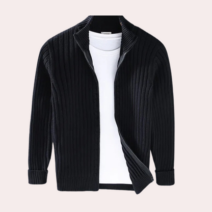 Herren Strick Cardigan Mit Reißverschluss