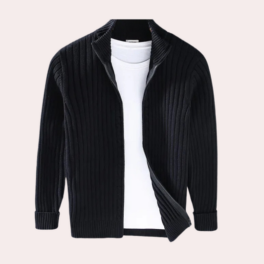 Herren Strick Cardigan Mit Reißverschluss