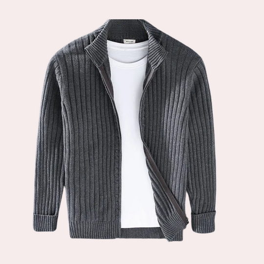 Herren Strick Cardigan Mit Reißverschluss
