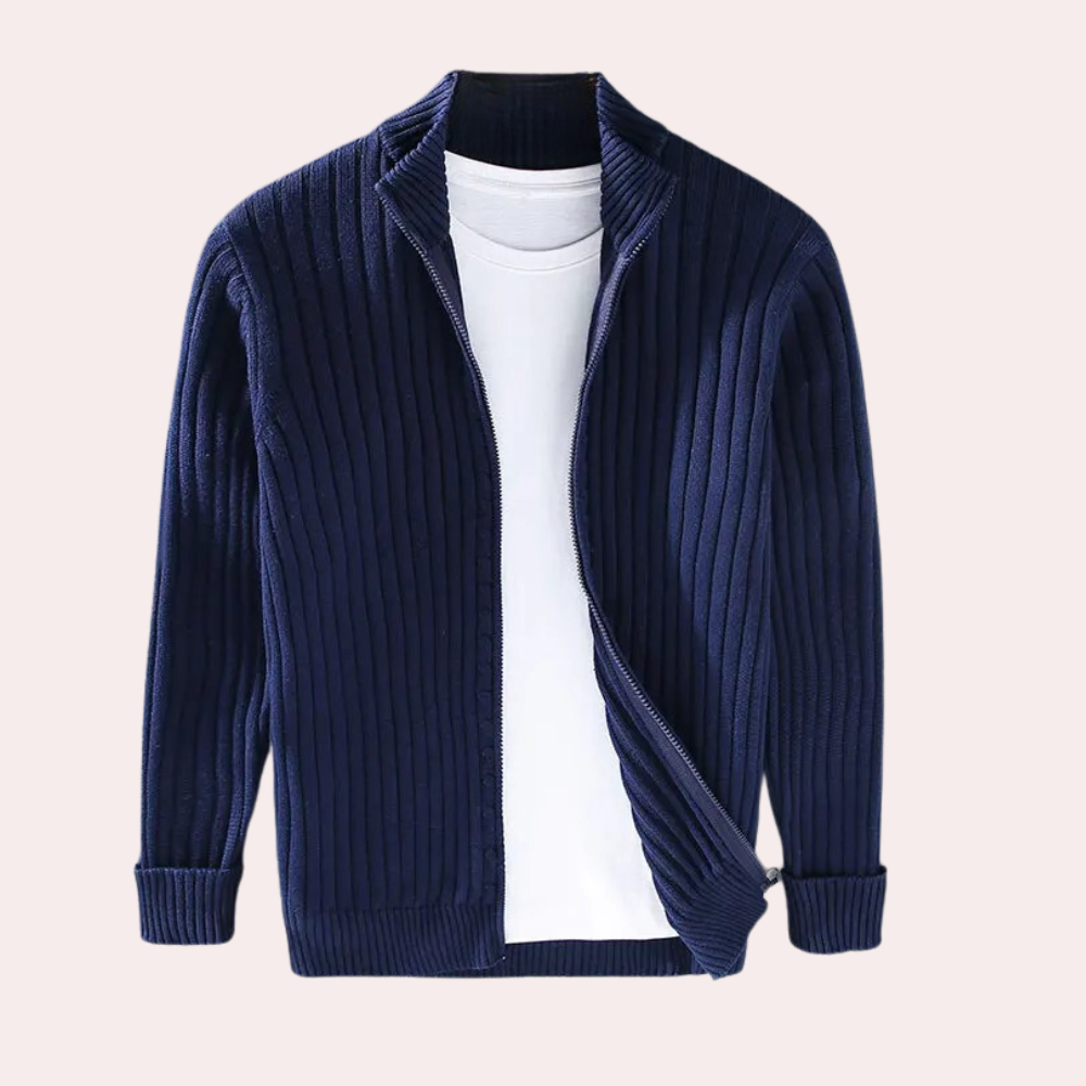 Herren Strick Cardigan Mit Reißverschluss