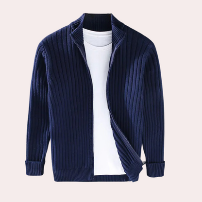 Herren Strick Cardigan Mit Reißverschluss