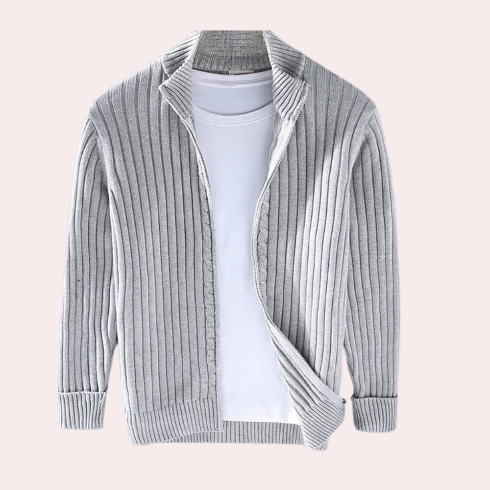 Herren Strick Cardigan Mit Reißverschluss