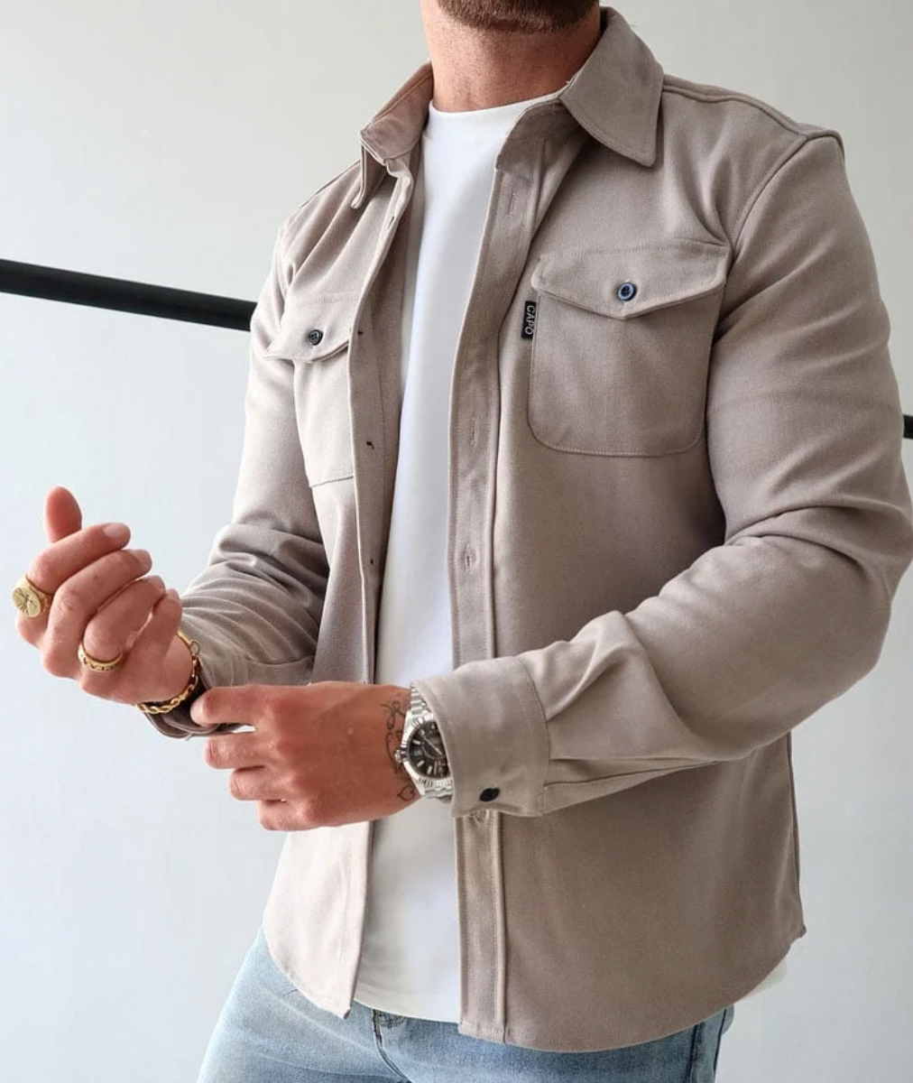 Herren Hemdjacke Mit Modernem Schnitt Und Vielseitigem Design