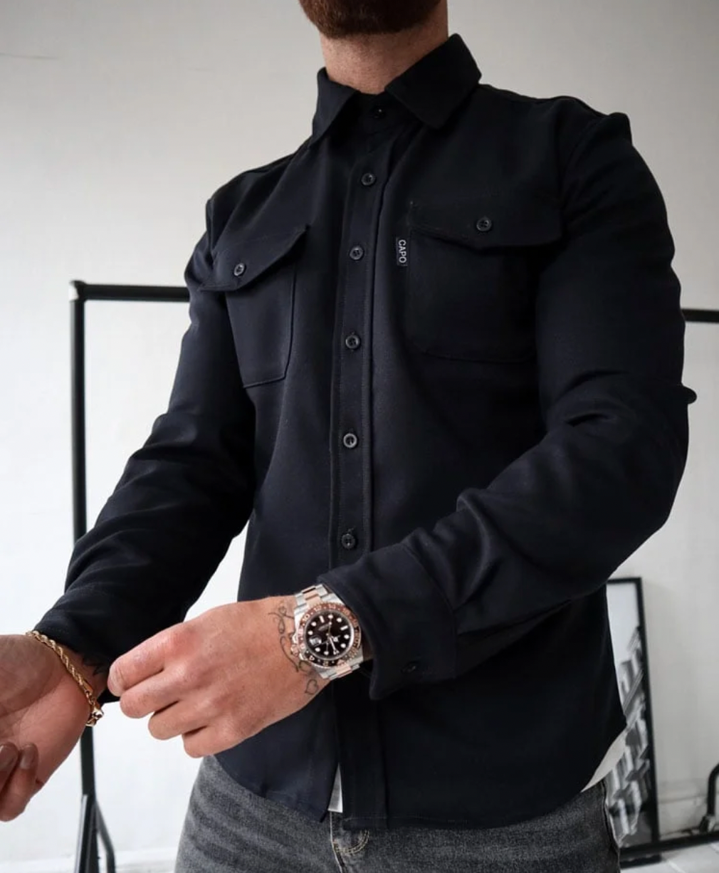 Herren Hemdjacke Mit Modernem Schnitt Und Vielseitigem Design