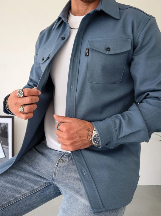 Herren Hemdjacke Mit Modernem Schnitt Und Vielseitigem Design