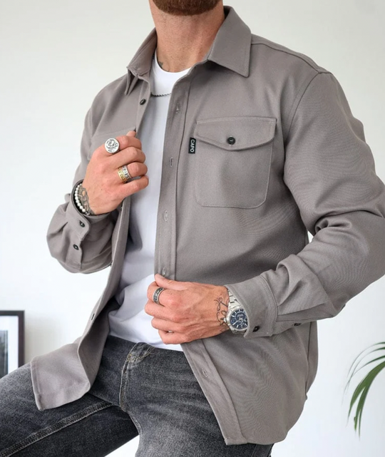Herren Hemdjacke Mit Modernem Schnitt Und Vielseitigem Design