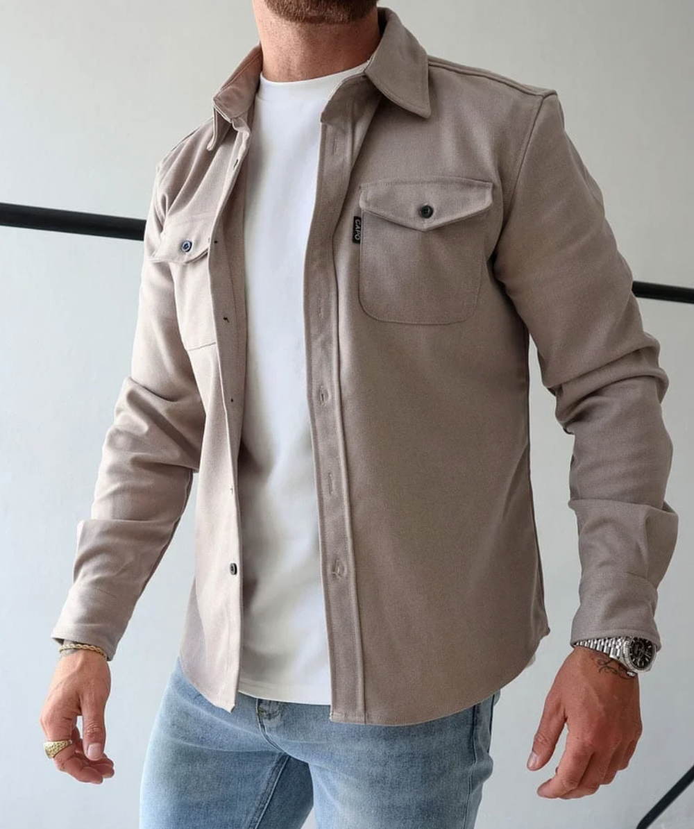 Herren Hemdjacke Mit Modernem Schnitt Und Vielseitigem Design