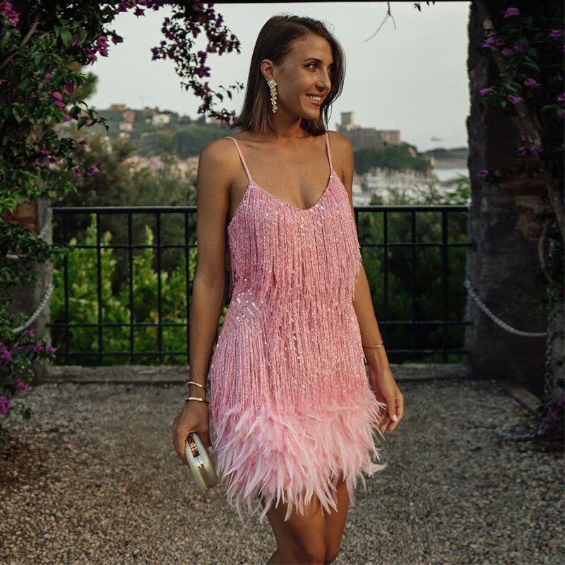 Damen Cocktailkleid Mit Pailletten Und Floralem Detail