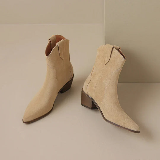 Damen Cowboy Stiefel Mit Niedrigem Absatz