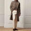 Herren Cordhose Mit Hoher Taille Und Falten
