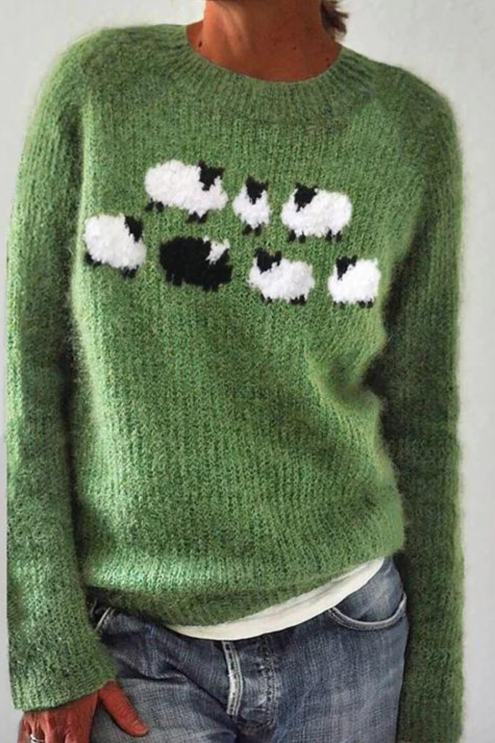 Damen Pullover Mit Aufdruck In Und Langem Schnitt