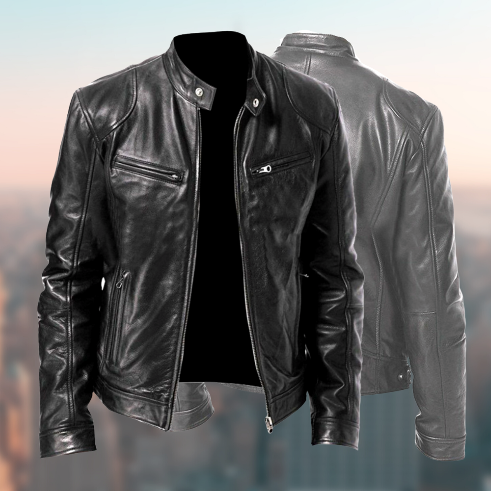 Herren Jacke Aus Glattem Material Mit Klassischem Schnitt