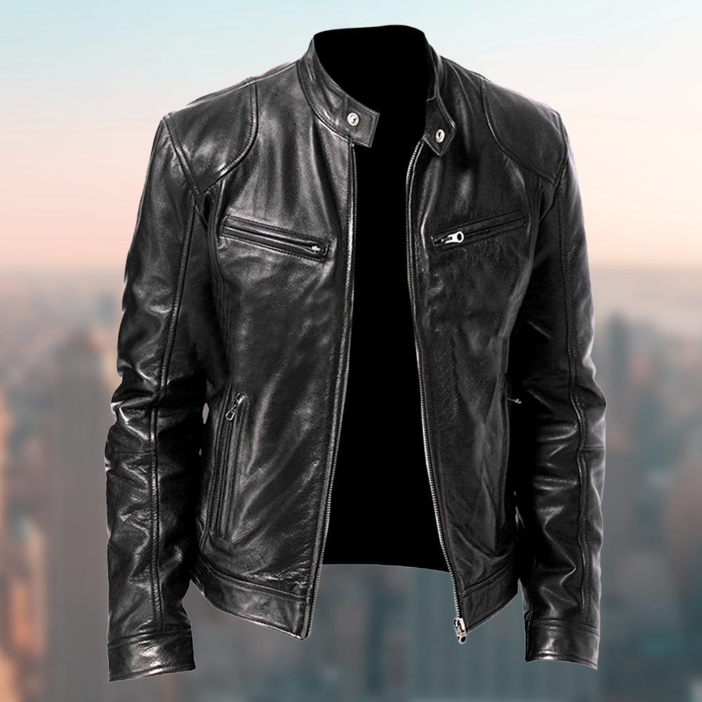 Herren Jacke Aus Glattem Material Mit Klassischem Schnitt