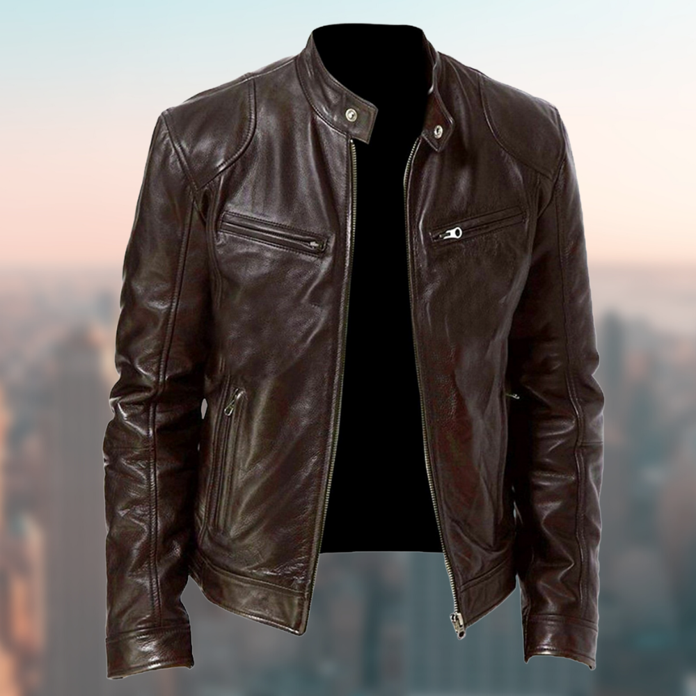 Herren Jacke Aus Glattem Material Mit Klassischem Schnitt