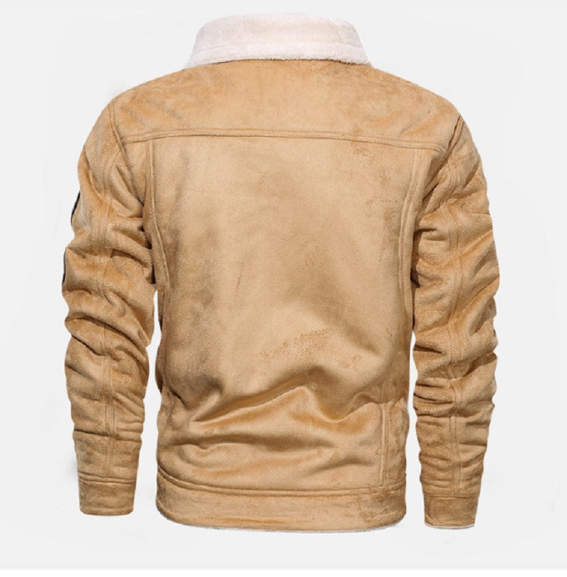 Herren Wildlederjacke Mit Sherpa Futter