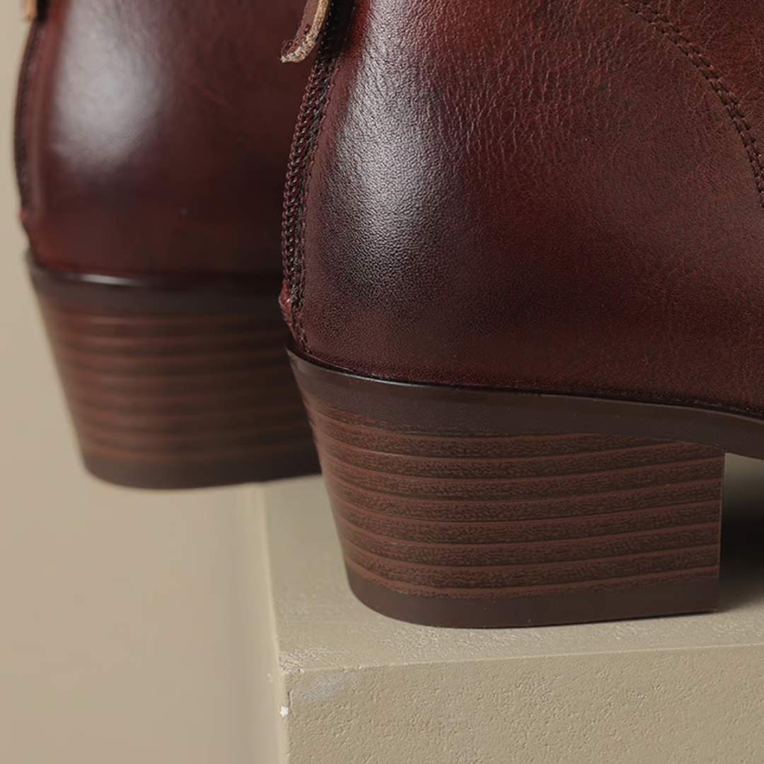 Damen Stiefeletten Mit Blockabsatz Und Klassischem Design