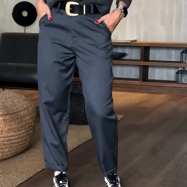 Damen Gestreifte Elegante Anzughose