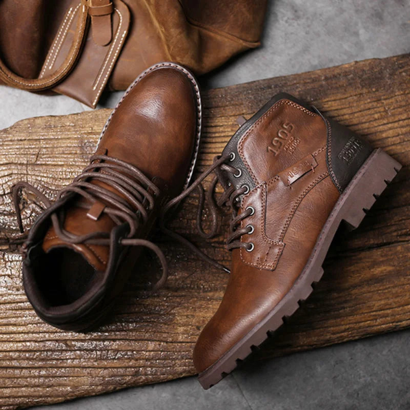Herren Stiefeletten Aus Leder Mit Klassischem Design