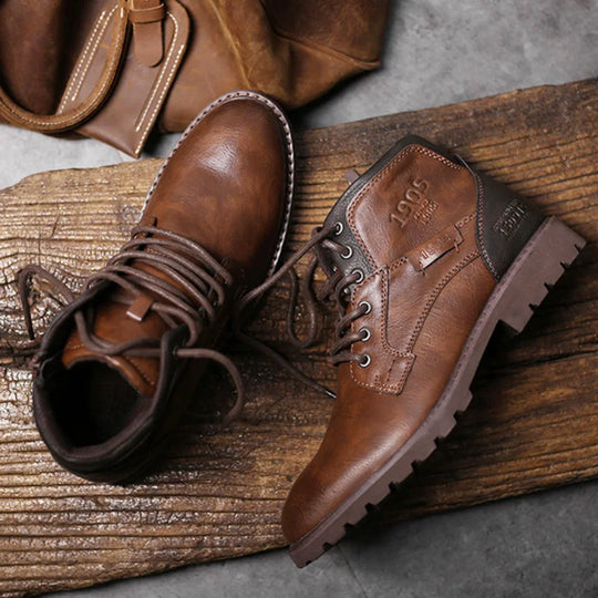 Herren Stiefeletten Aus Leder Mit Klassischem Design