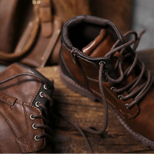 Herren Stiefeletten Aus Leder Mit Klassischem Design