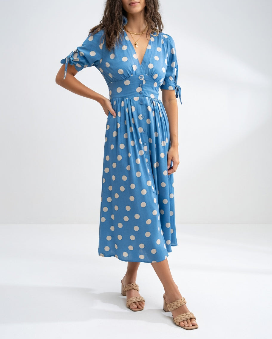 Elegantes Midikleid mit Polka Dots für Damen