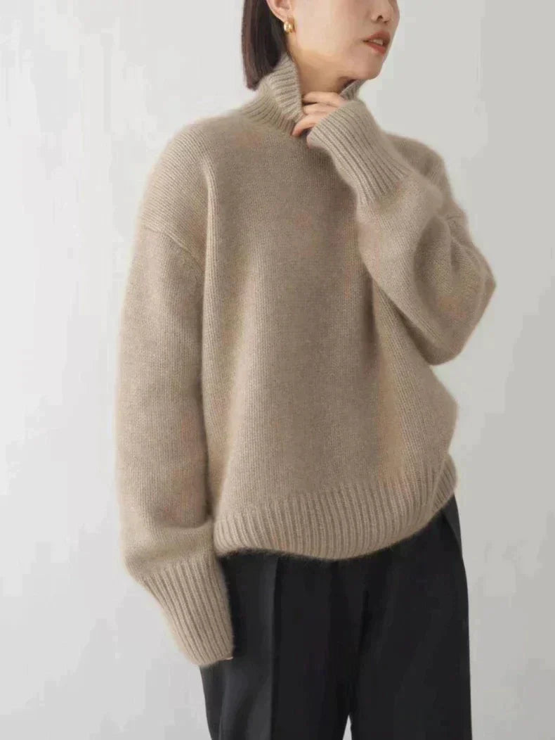 Damen Kaschmir Rollkragenpullover Mit Klassischem Design