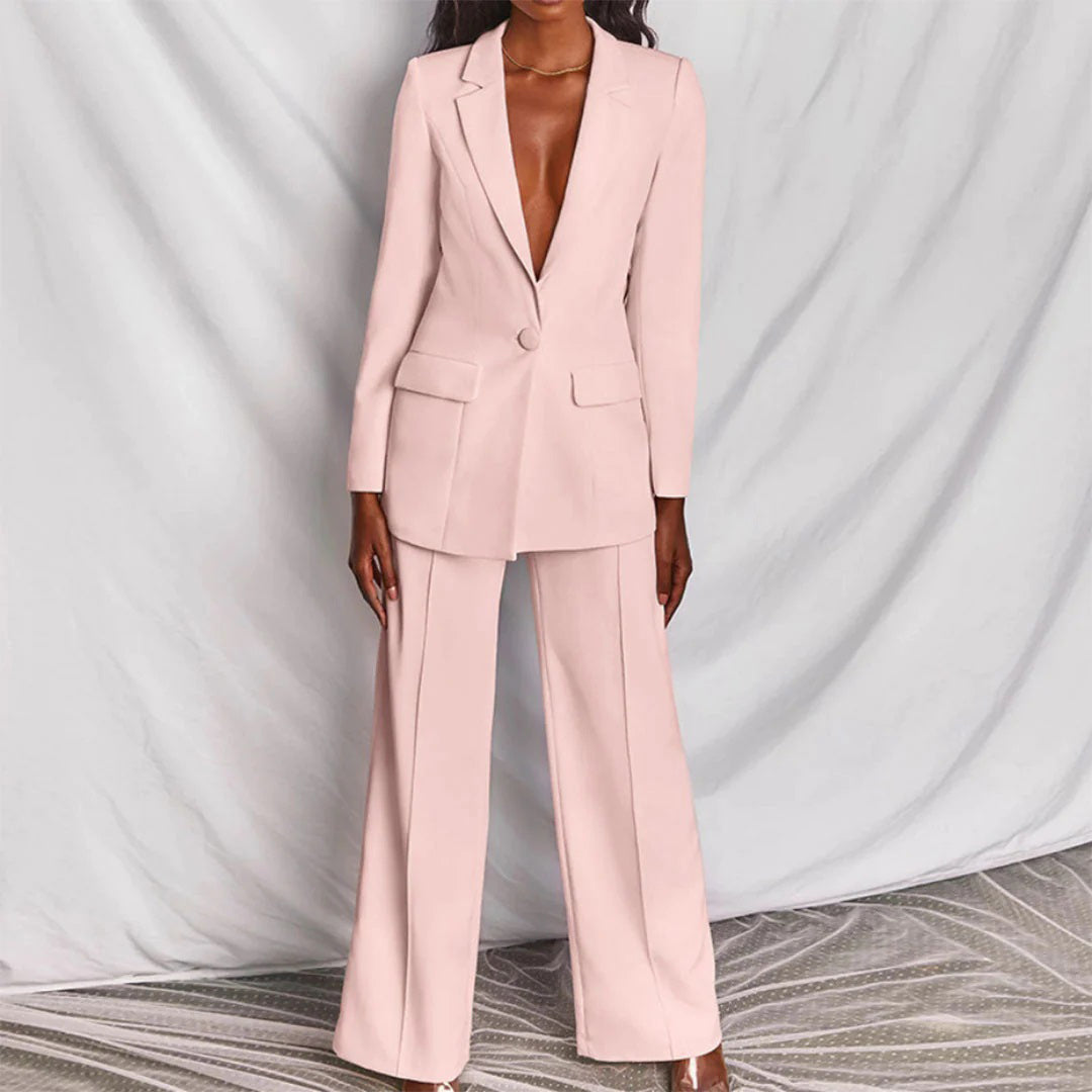 Damen Hosenanzug Mit Blazer Und Hose Im Modernen Stil