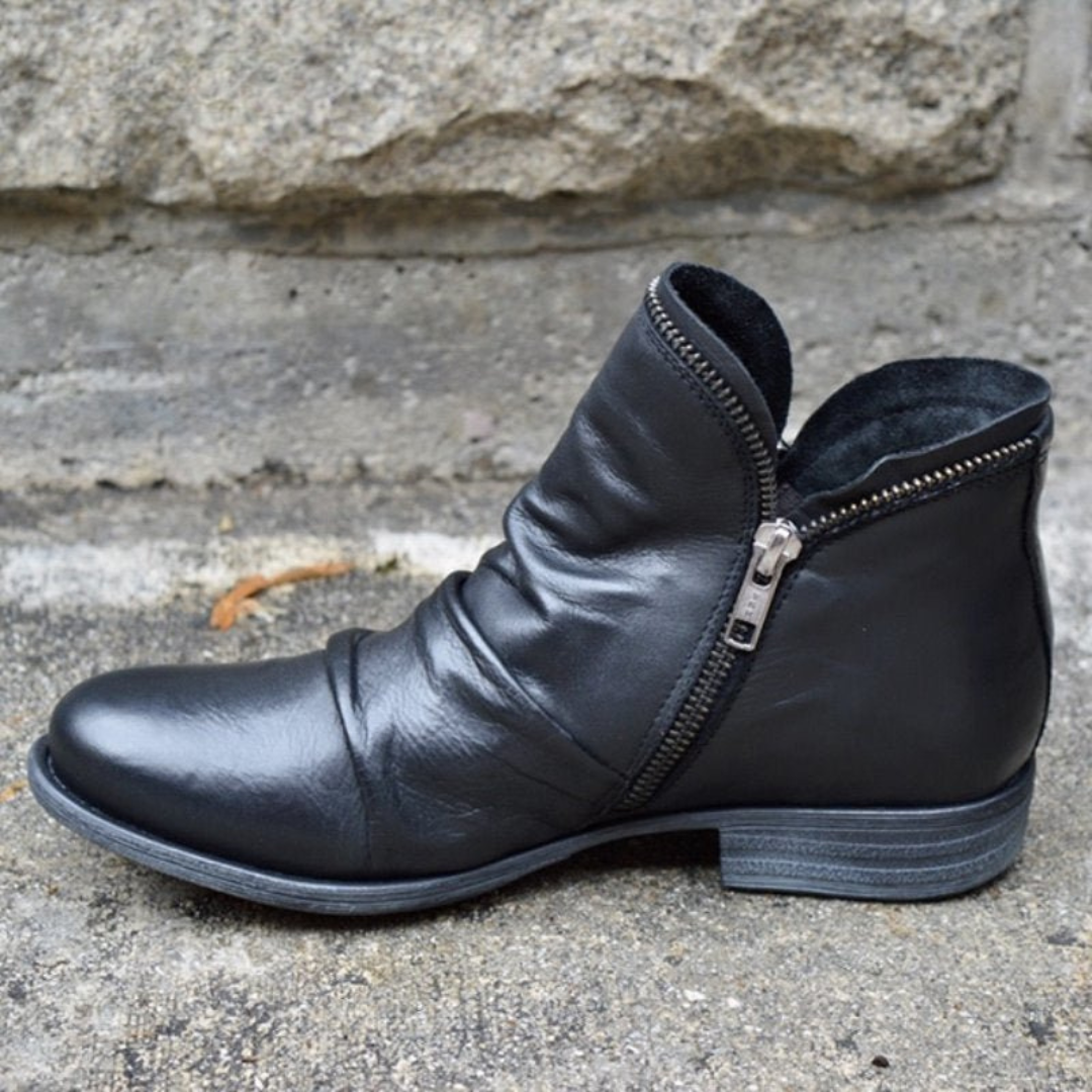 Damen Stiefel Mit Klassischem Design Und Reißverschluss