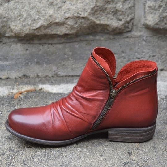Damen Stiefel Mit Klassischem Design Und Reißverschluss