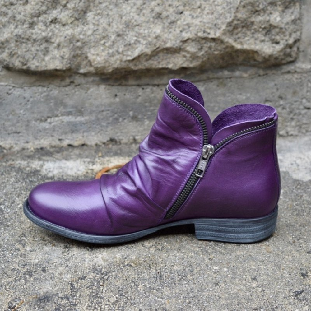 Damen Stiefel Mit Klassischem Design Und Reißverschluss