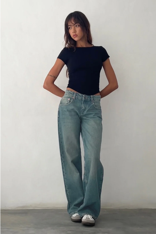 Damen Stretch Jeans Mit Niedriger Taille