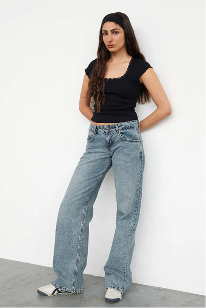 Damen Stretch Jeans Mit Niedriger Taille
