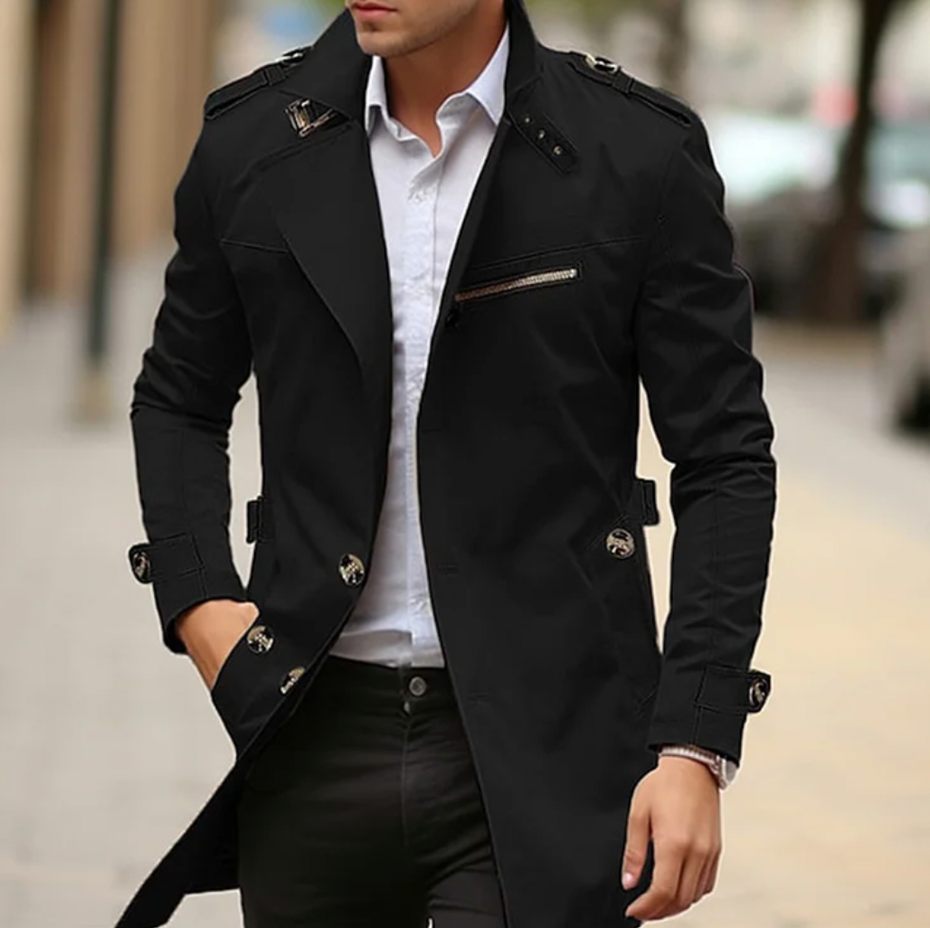 Herren Wasserfester Mantel Mit Klassischer Eleganz