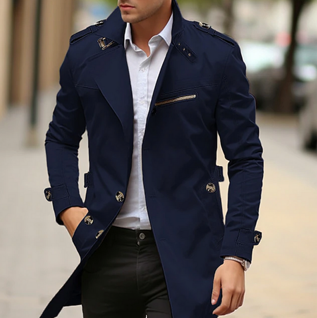 Herren Wasserfester Mantel Mit Klassischer Eleganz