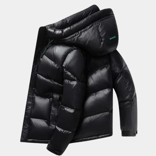 Herren Winter Steppjacke Mit Kapuze Und Reißverschluss