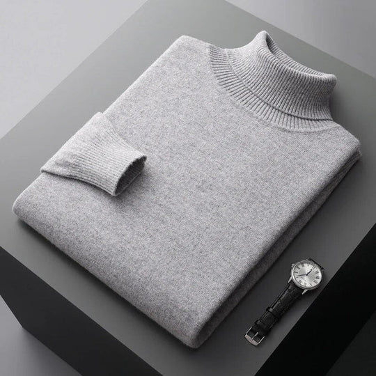 Herren Kaschmir Rollkragenpullover Mit Klassischem Design